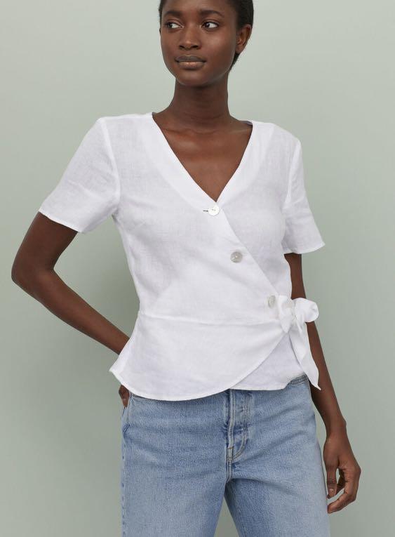 H&m hot sale wrapover blouse