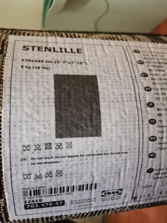 IKEA STENLILLE Low Pile Rug, Furniture & Home Living, Home Decor