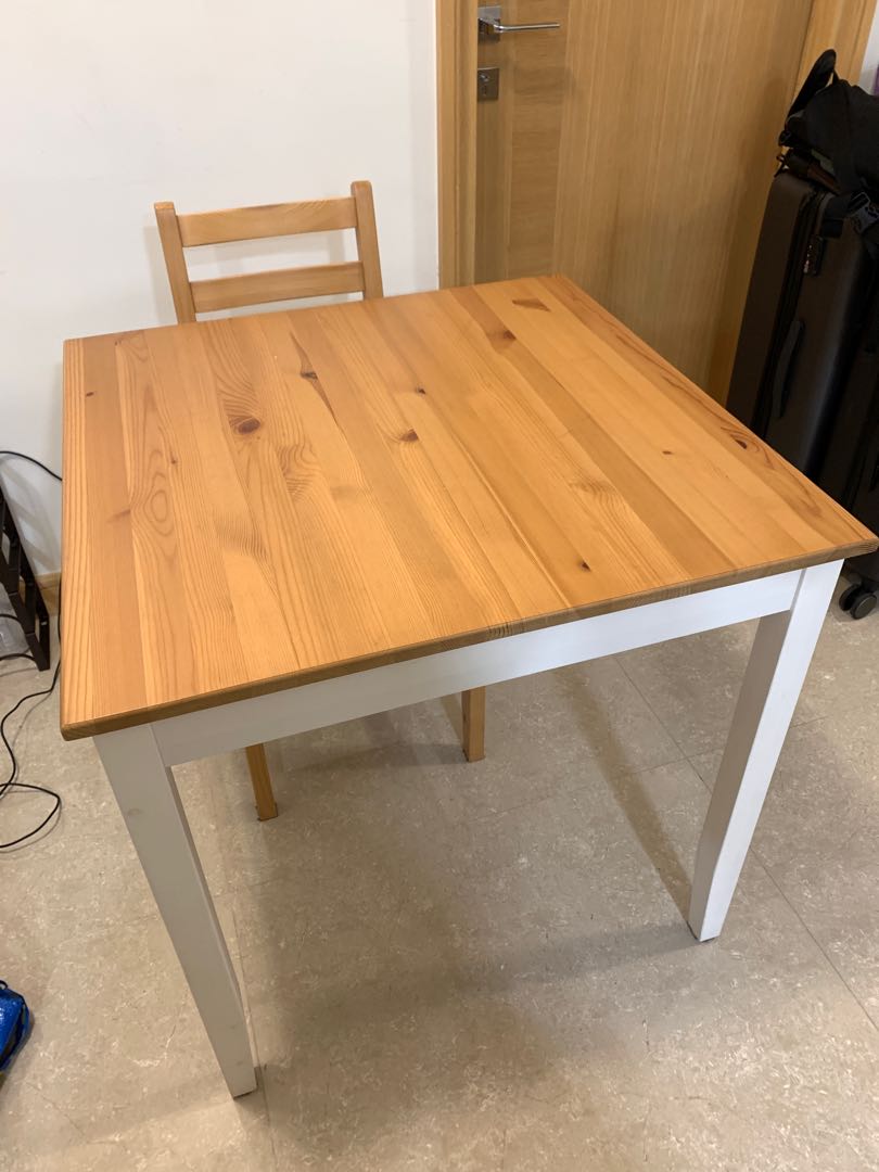 IKEA table + 2 chairs, 傢俬＆家居, 傢俬, 桌子 Carousell