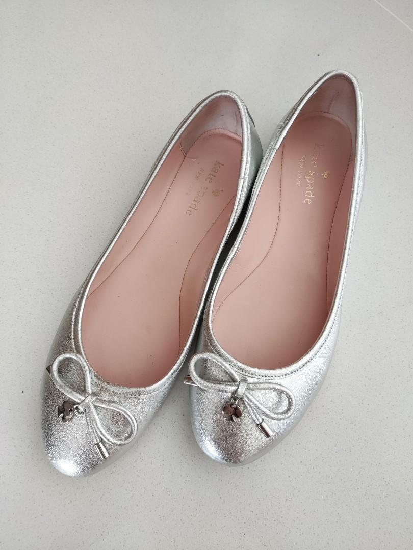 Kate Spade Silver Flats 6.5M