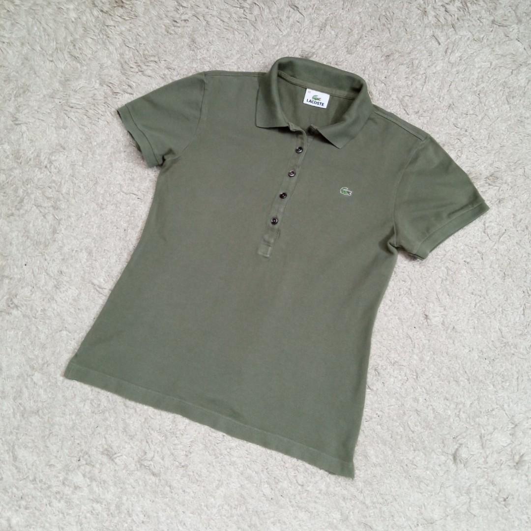 Lacoste olive deals green t shirt