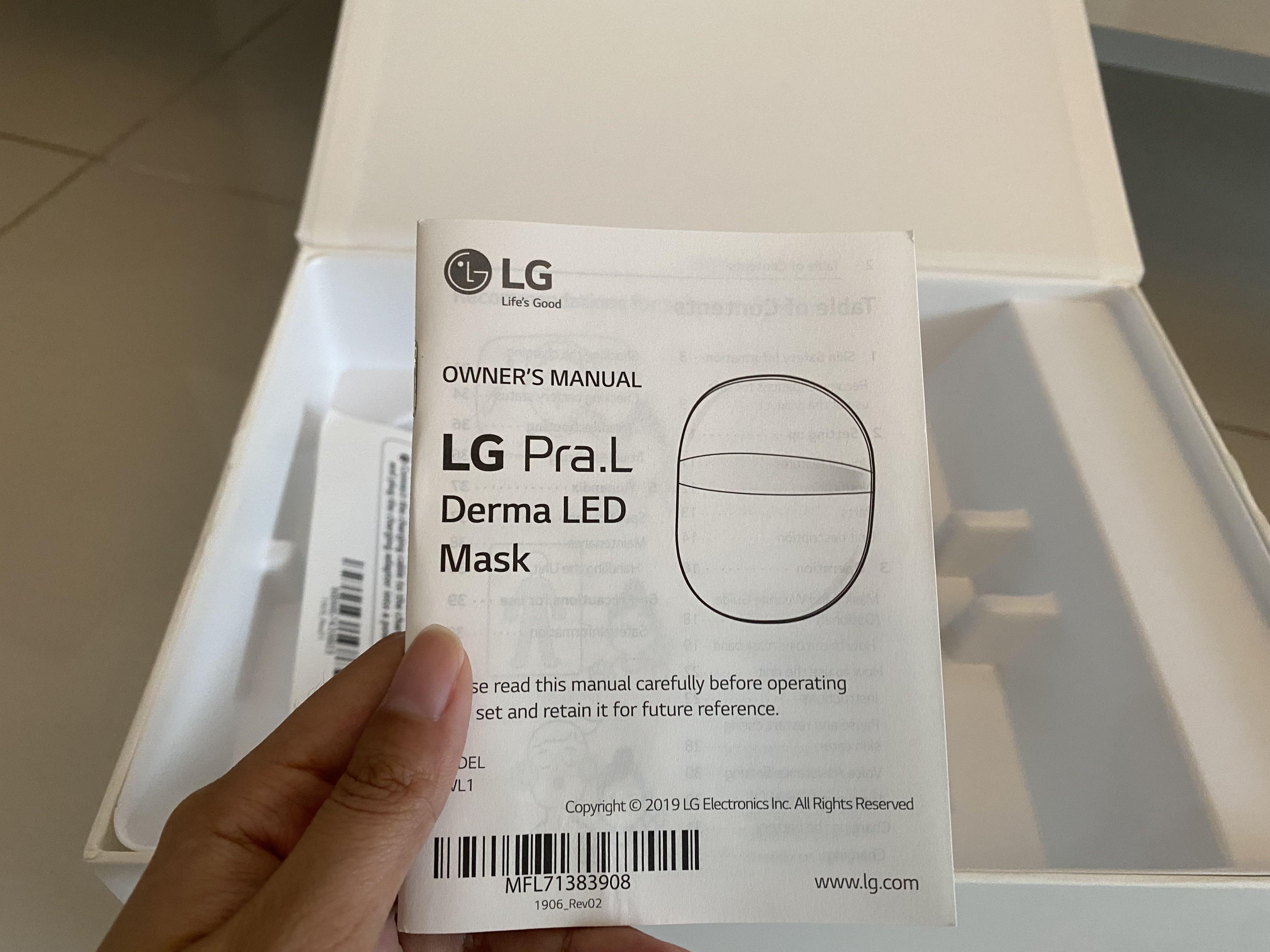 LG Pra. L Derma LED Mask, Beauty & Personal Care, Face, Face Care on ...