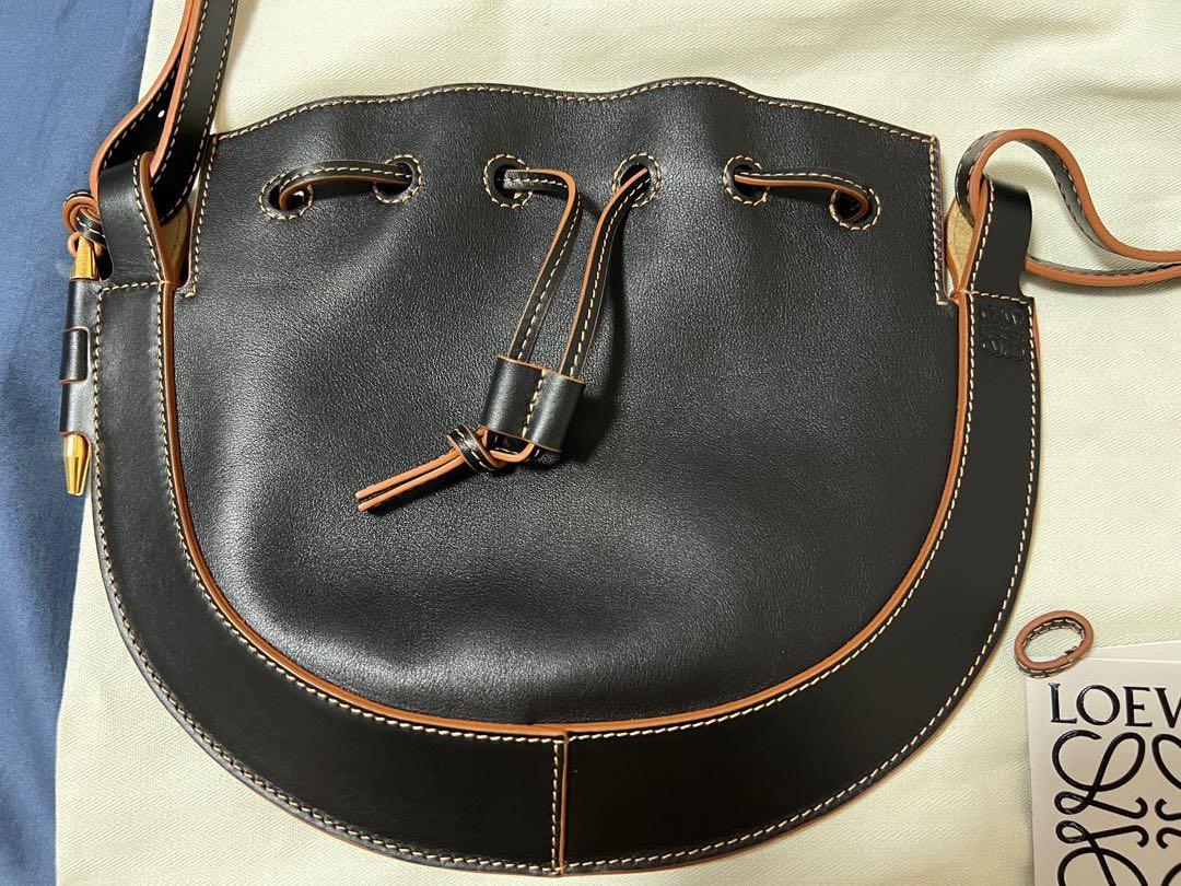 Loewe Small Horseshoe Saddle Bag in Black
