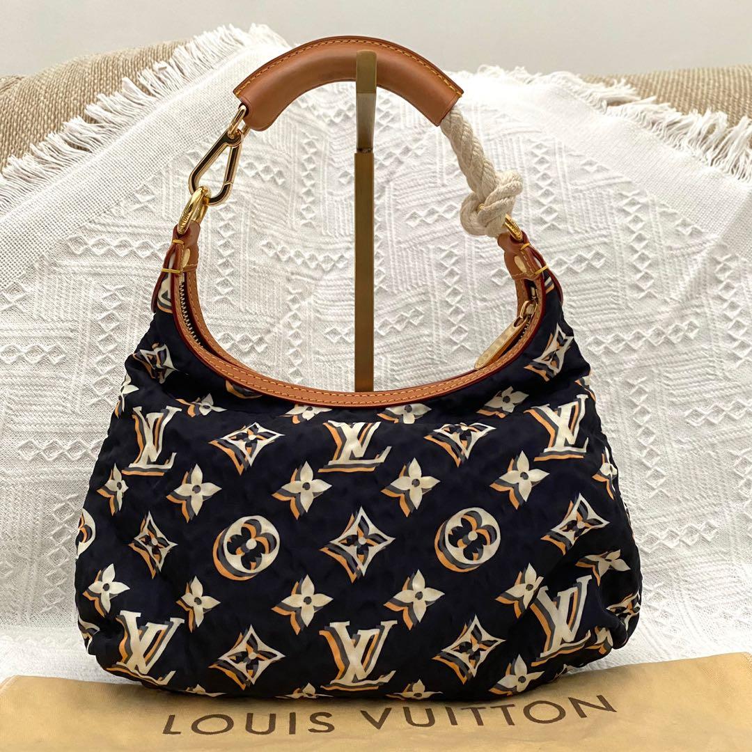 LOUIS VUITTON Nylon Monogram Cruise Bulles MM Navy 1277327