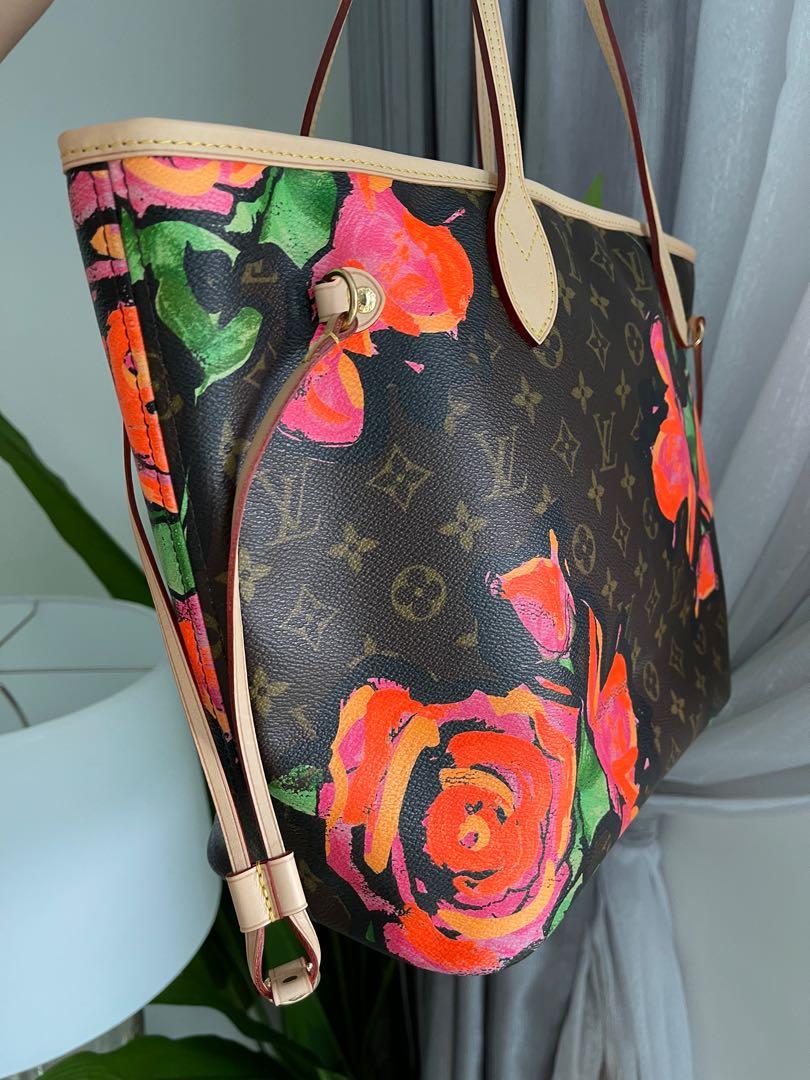 LovelyAuthentic Louis Vuitton Stephen Sprouse Roses/Monogram Neverfull MM  M48613