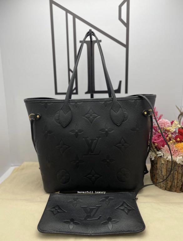 LV Neverfull MM black bag M45685, Luxury, Bags & Wallets on Carousell