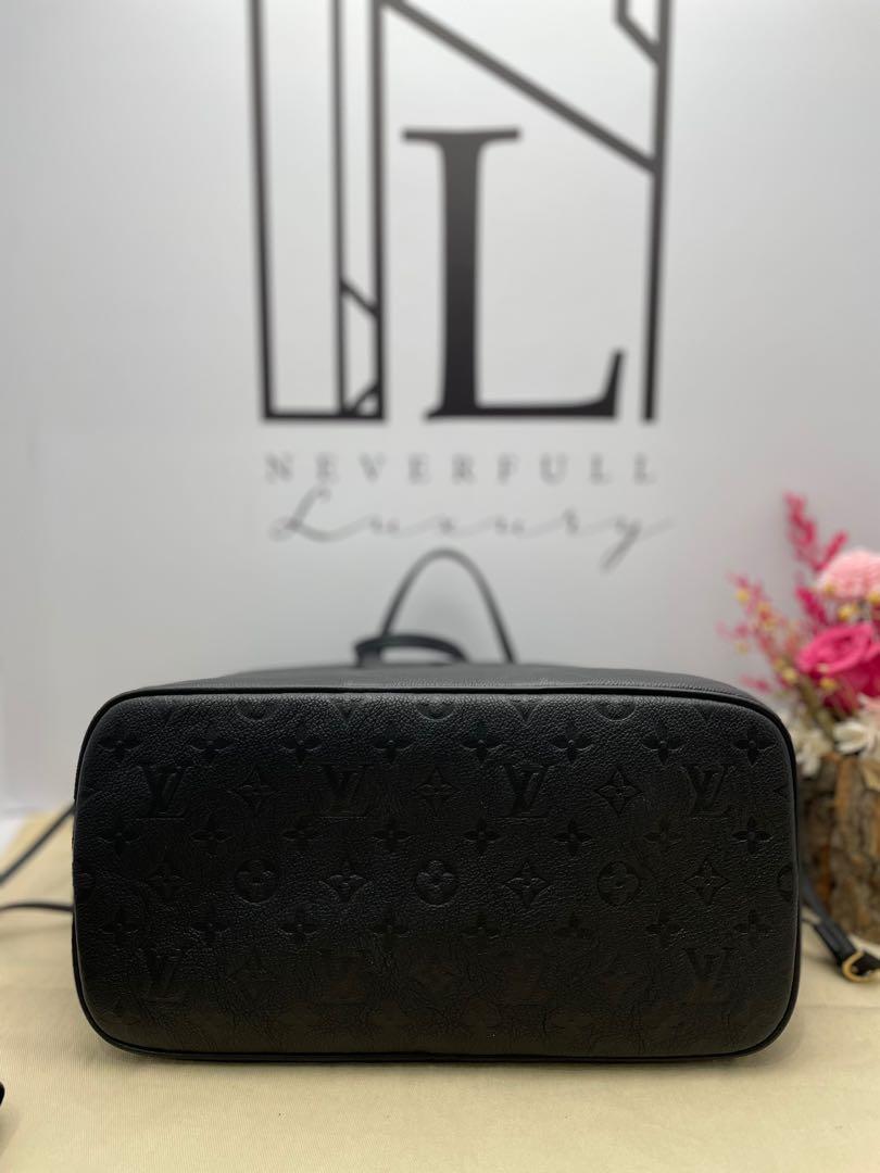 Louis Vuitton Neverfull MM Bag+Pouch Empreinte Lace Black/Pink M46040 Used  Once!
