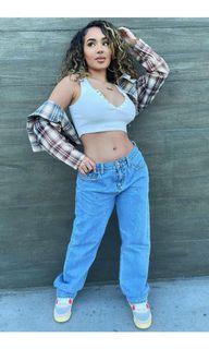 Low rise slouchy jeans
