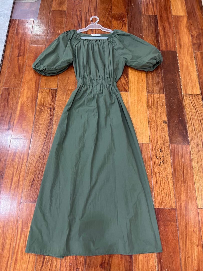 Mango Olive green Dress, Women's Fashion, Dresses & Sets, Dresses on Carousell