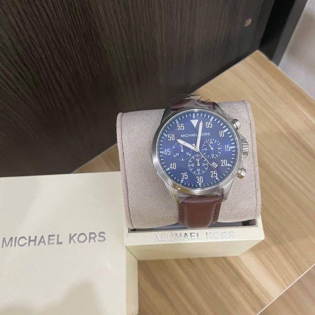 Michael kors men's top leather watch