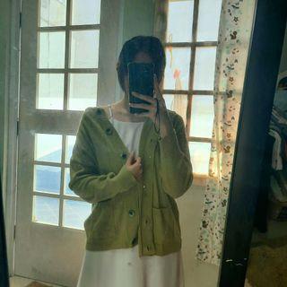Mint green knit cardigan