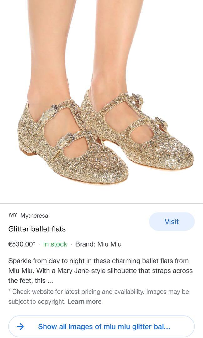 Miu Miu glitter ballet flats