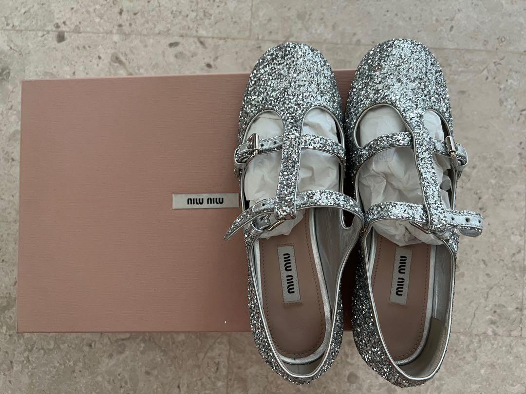 Miu Miu glitter ballet flats