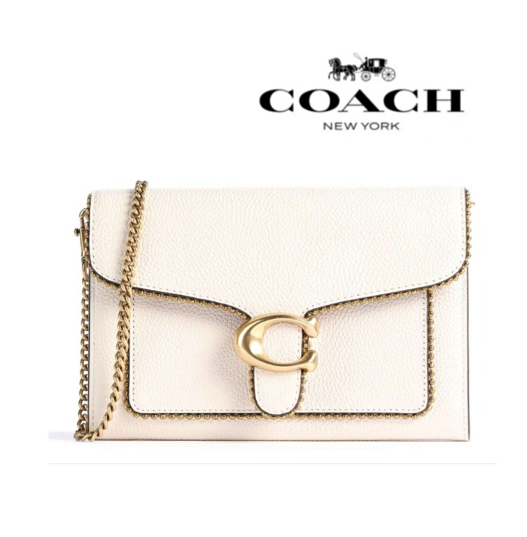 COACH Tabby Chain Clutch In Signature Canvas With Beadchain