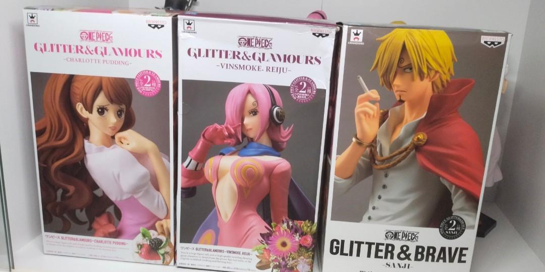 ONE PIECE Figure lot of 4 Sanji Pudding Glitter&Brave Glitter&Glamours