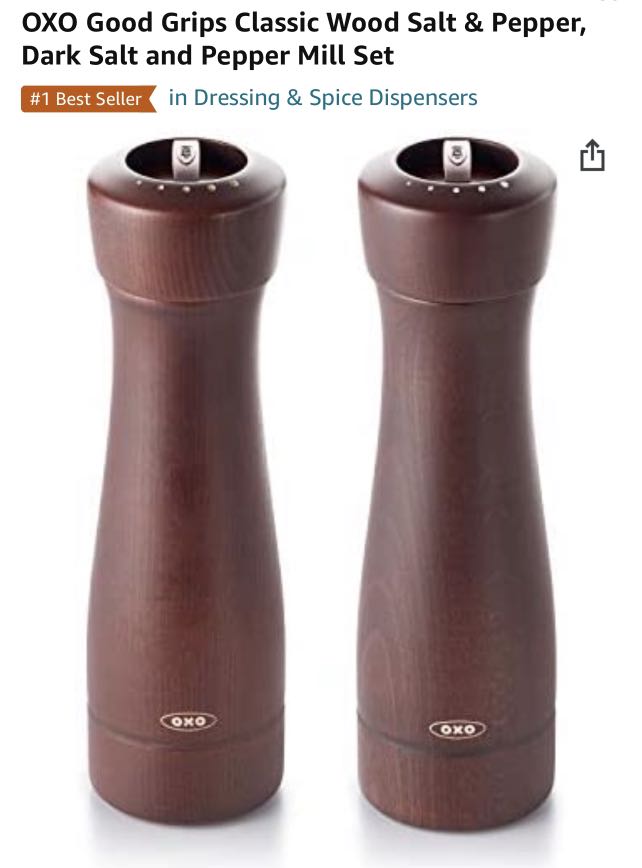 OXO Good Grips Classic Wood Salt Pepper Mill Set Furniture Home