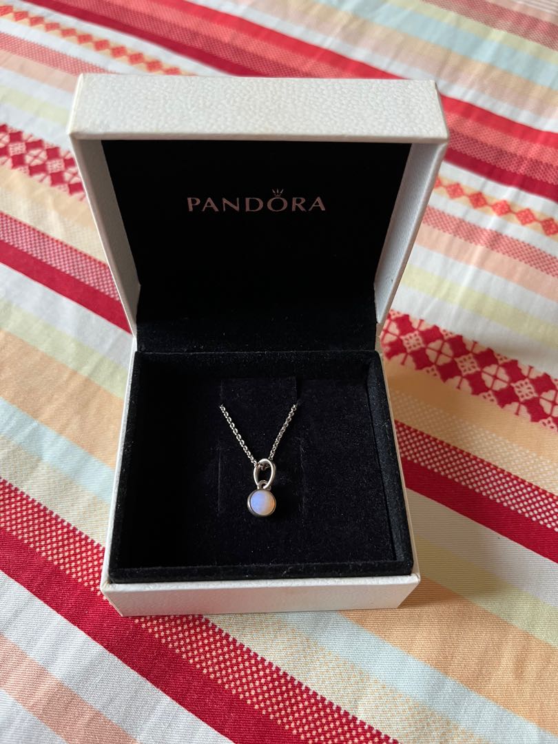 Pandora necklace + Pink stone Pendant 