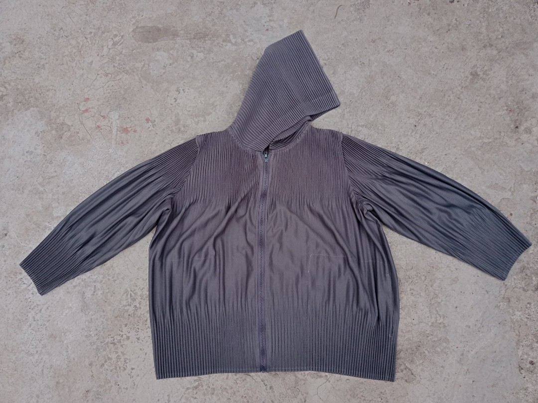 PLEATS PLEASE ISSEY  long coat outer PP43-JA432 gray 3