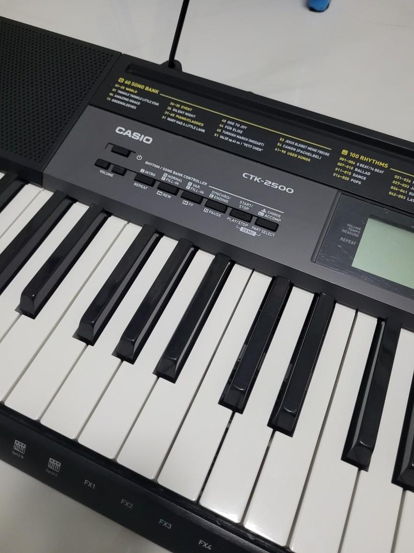 Casio CTK 2500 Portable Keyboard, Black, With Power Supply