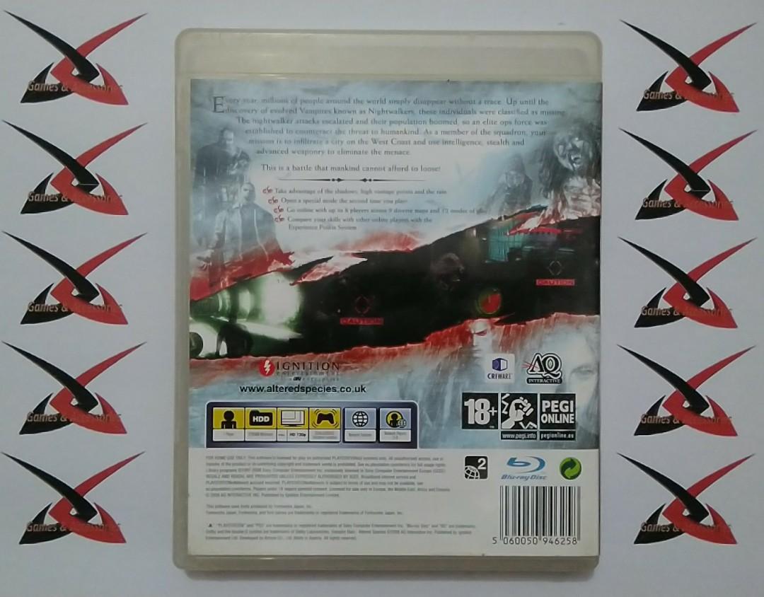 PS3 PlayStation 3 Game Vampire Rain Altered Species, Video Gaming, Video Games, PlayStation on