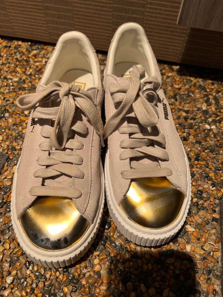 Puma gold toe sneakers cheap