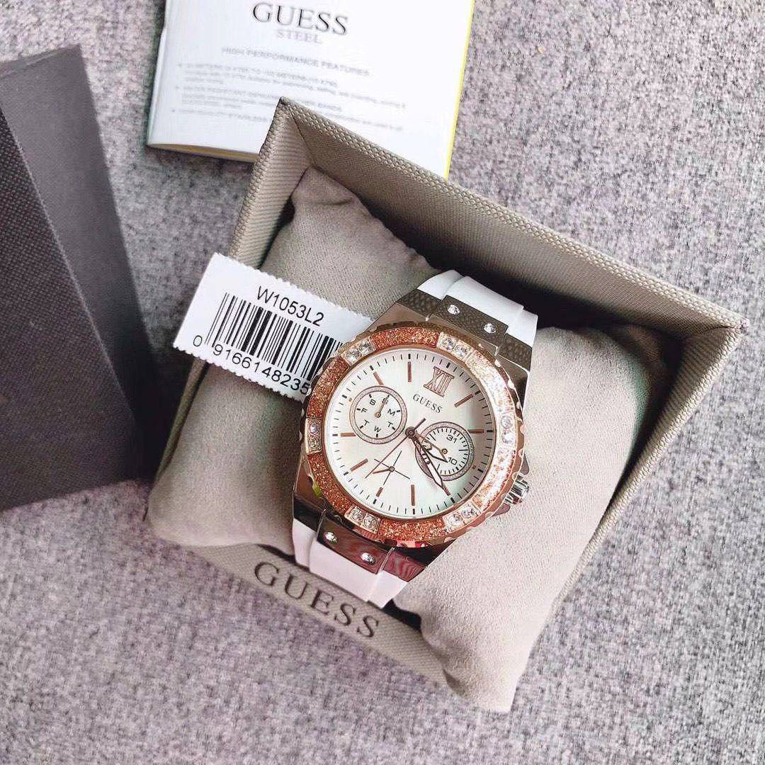 RESTOCK ORIGINAL GUESS LIMELIGHT CRYSTAL WHITE DIAL WHITE