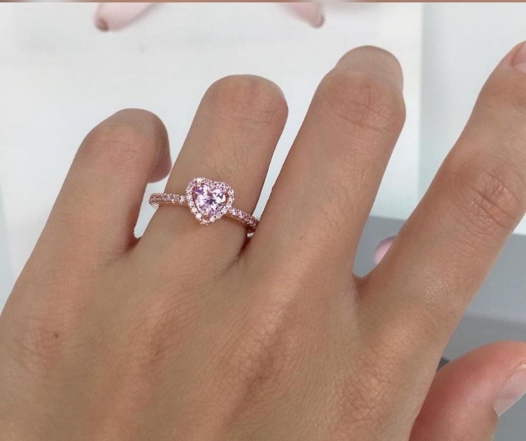 Pandora pink outlet heart ring