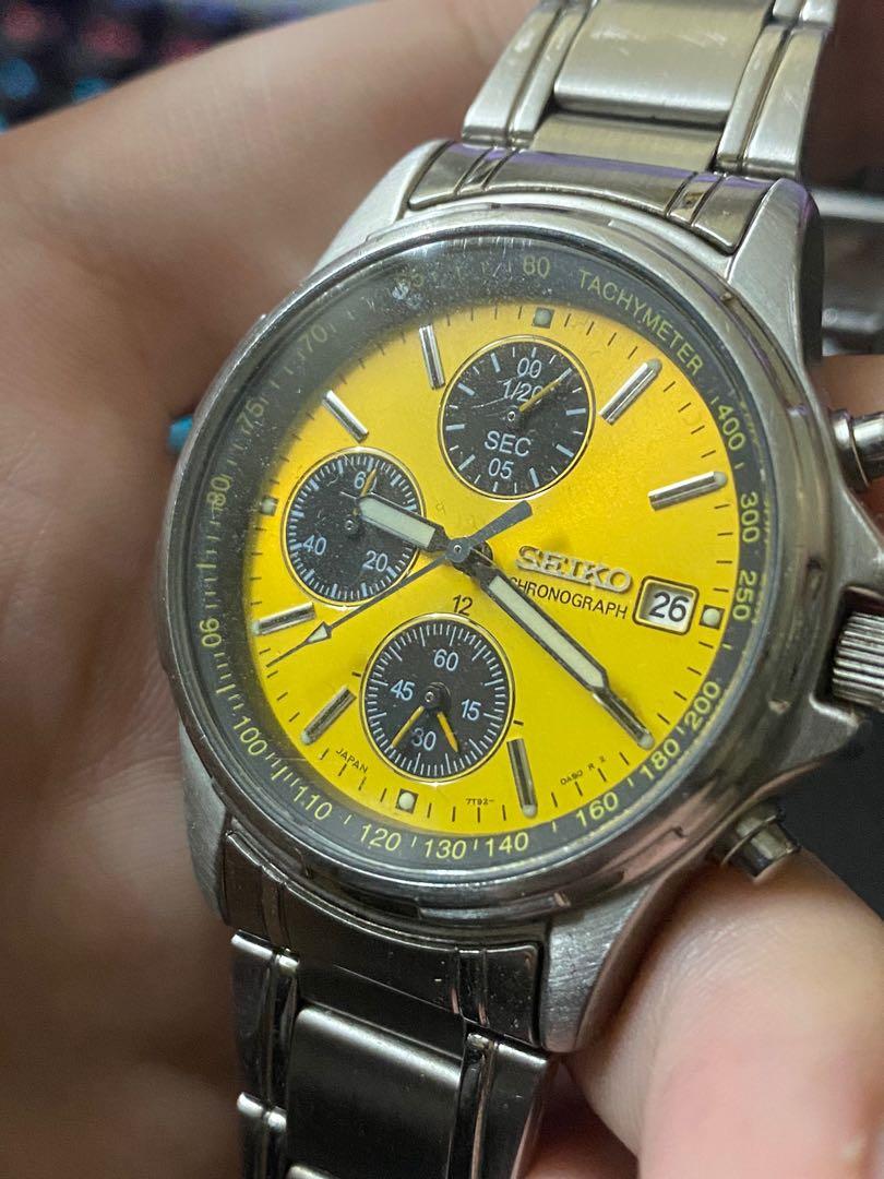 Seiko Chrono yellow dial, Men's Fashion, Watches & Accessories, Watches on  Carousell