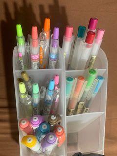 Set of pens and highlighters