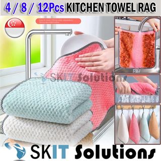 readystock) kimteny 12 Pack Kitchen Cloth Dish Towels, Premium