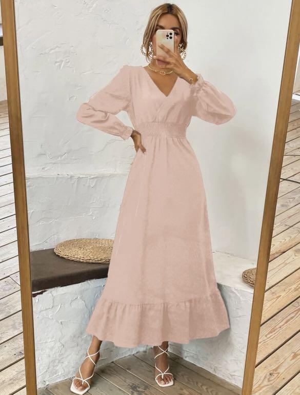 Shein pink shop maxi dress