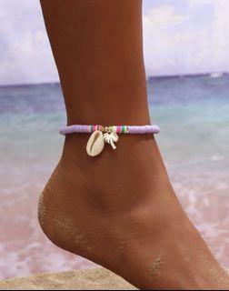 Shell charm anklet