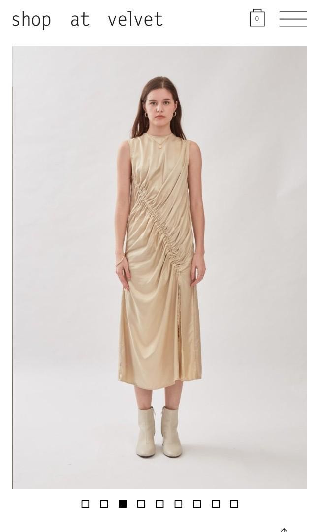 SHOP AT VELVET Maurice Gold Satin Dress 