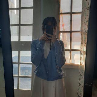 Sky blue biru muda cardigan