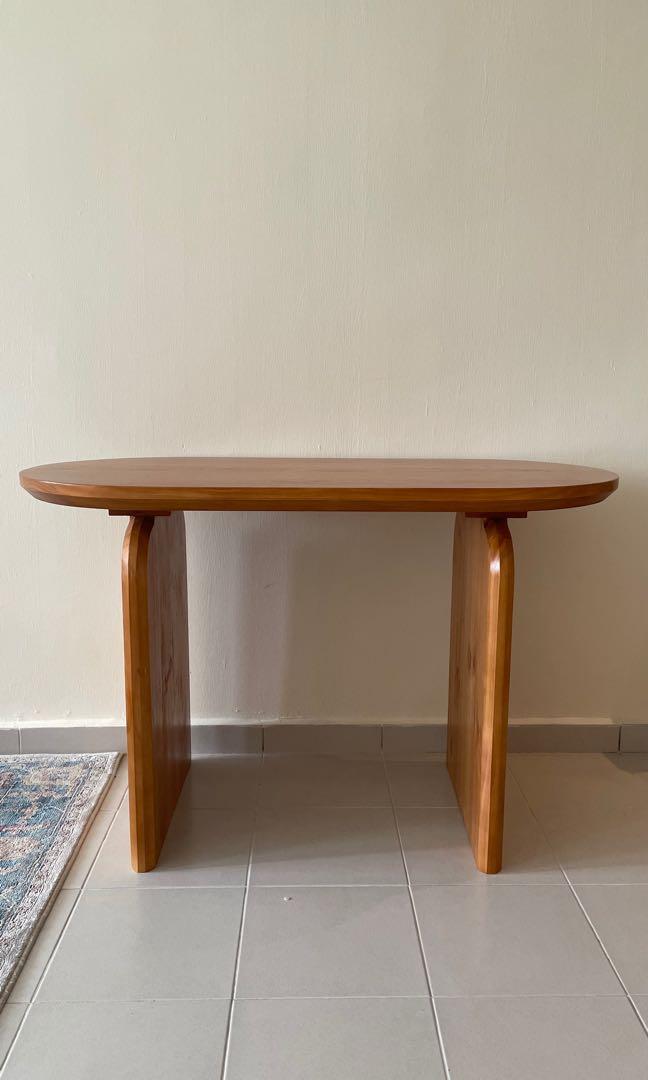 Solid Wood Table (Category: Tables & Sets) located in Johor Bahru. Submitted by whaatsgood (Listing ID 1146005374, Image 3). Description: Dimension : (L) 120cm x (W) 60cm x (H) 75cm Solid Wood Table (Table only) Easy to clean with a simple wipe with towel or cloth. Suitable for work place table, study table - can fit 2 people .
