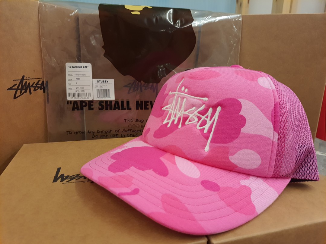 安価 ワタナベ X 完売必須 コラボ Stussy Bape Stussy Stussy キャップ Cap Trucker 帽子