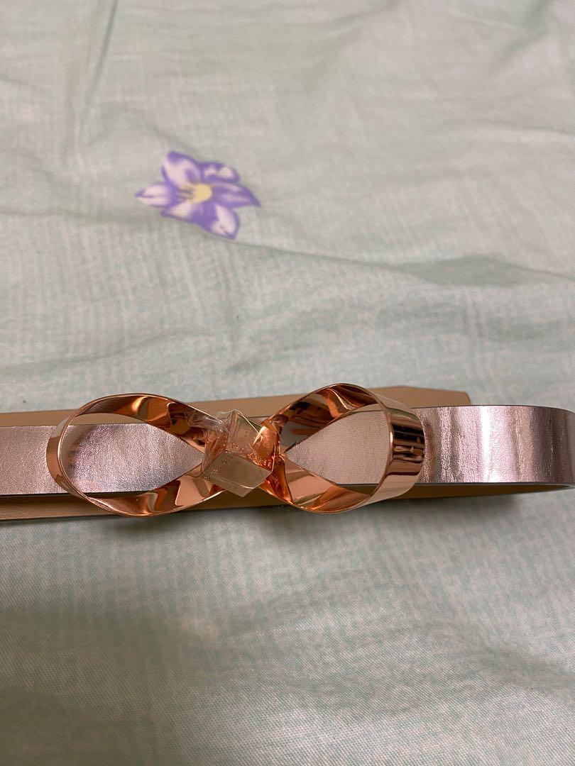 Ted baker rosegold mirrored loop bow belt Carousell