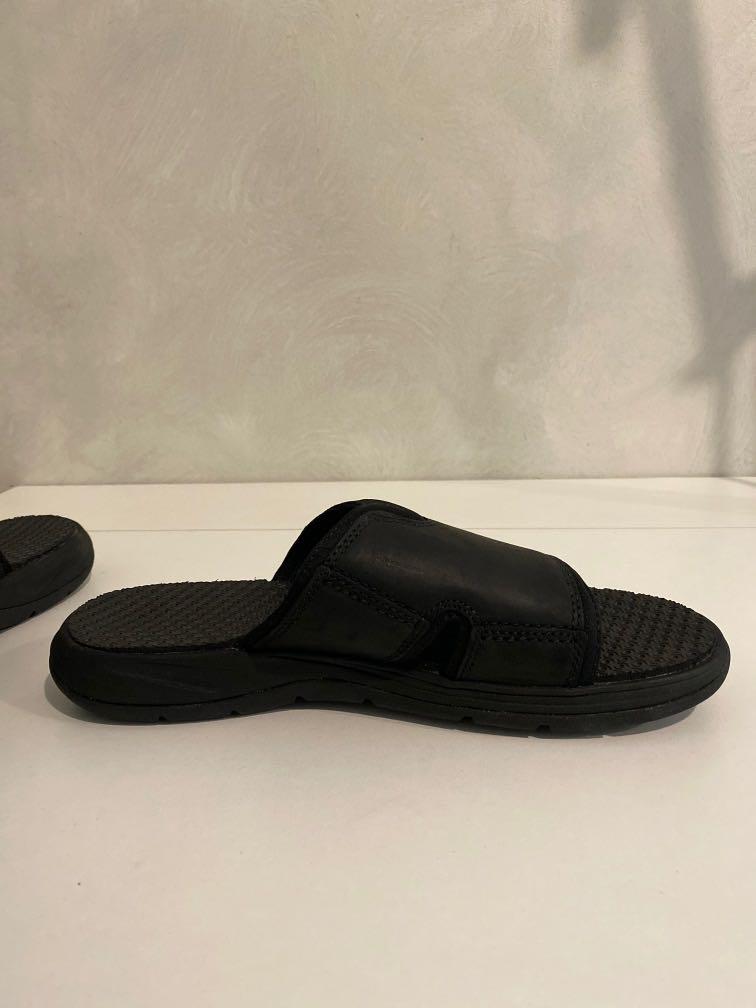 Timberland Men Black Sandals Leather Slide Casual Outdoor Shoes