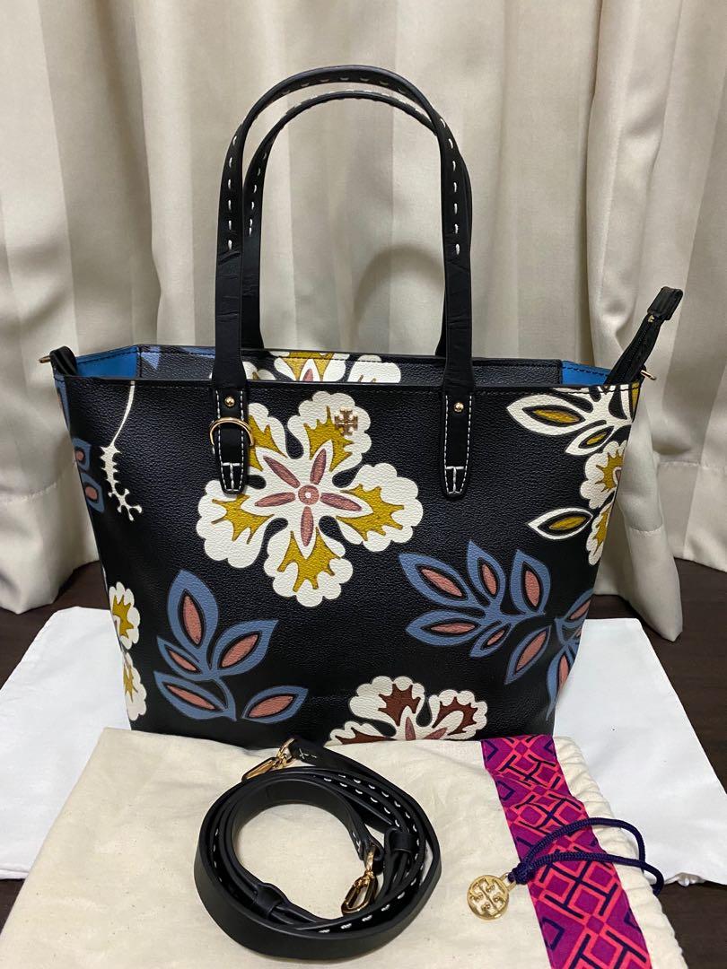 tory burch floral canvas tote