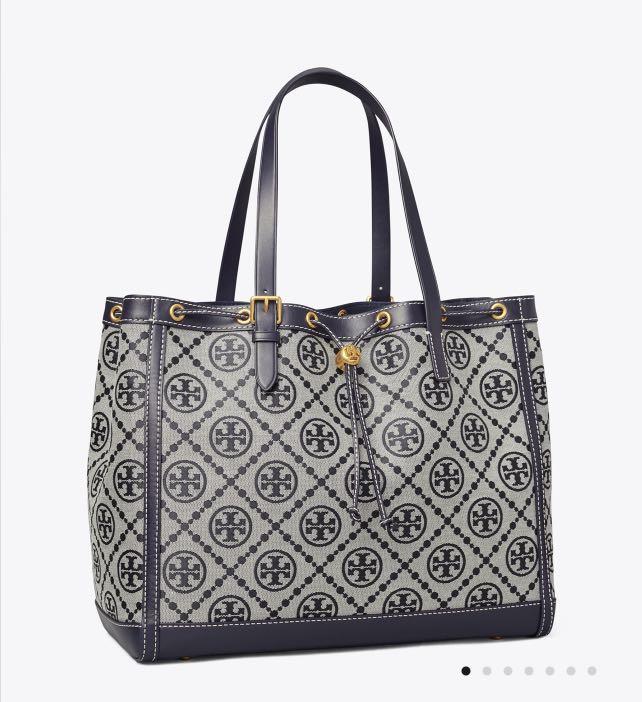 Tory burch t monogram jacquard tote clearance