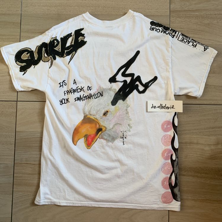 TRAVIS SCOTT CACTUS JACK FOR FRAGMENT SUNRISE TEE WHITE SOLD OUT LIMITED