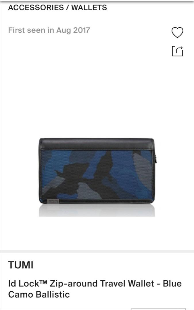 Tumi id lock deals zip around travel wallet