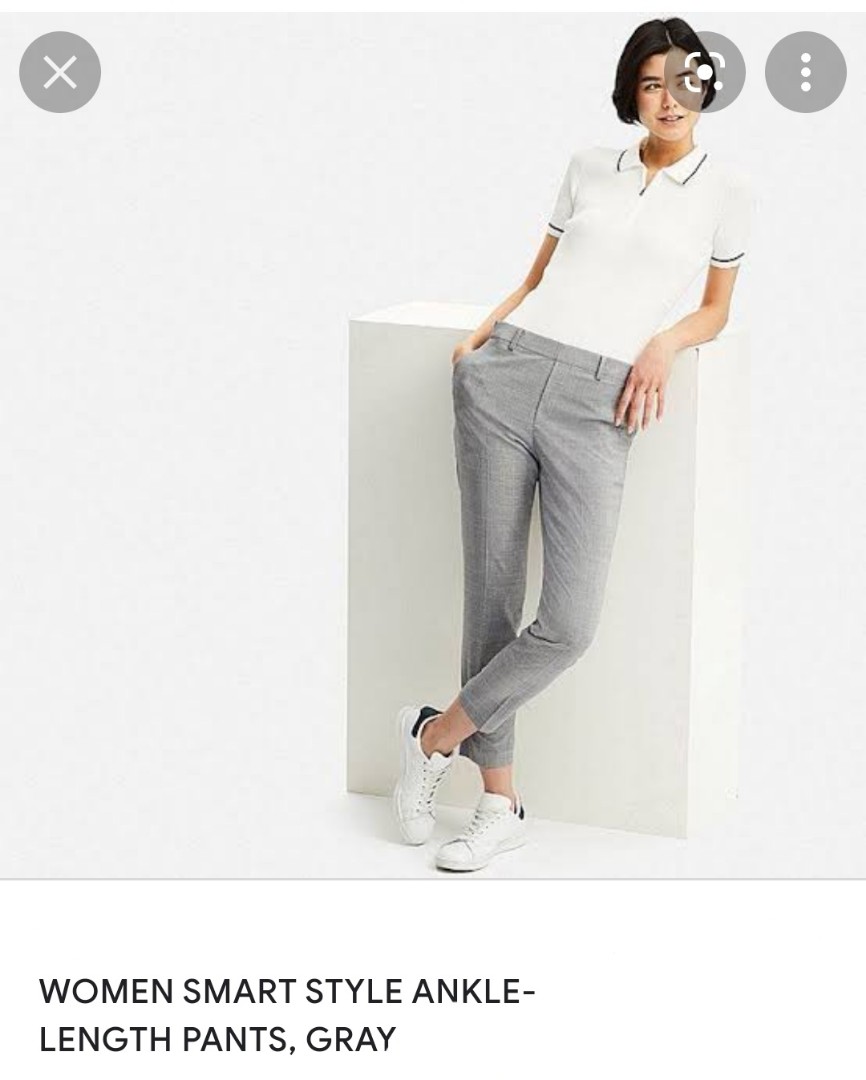 Uniqlo ezy ankle pants grey, Women's Fashion, Bottoms, Other