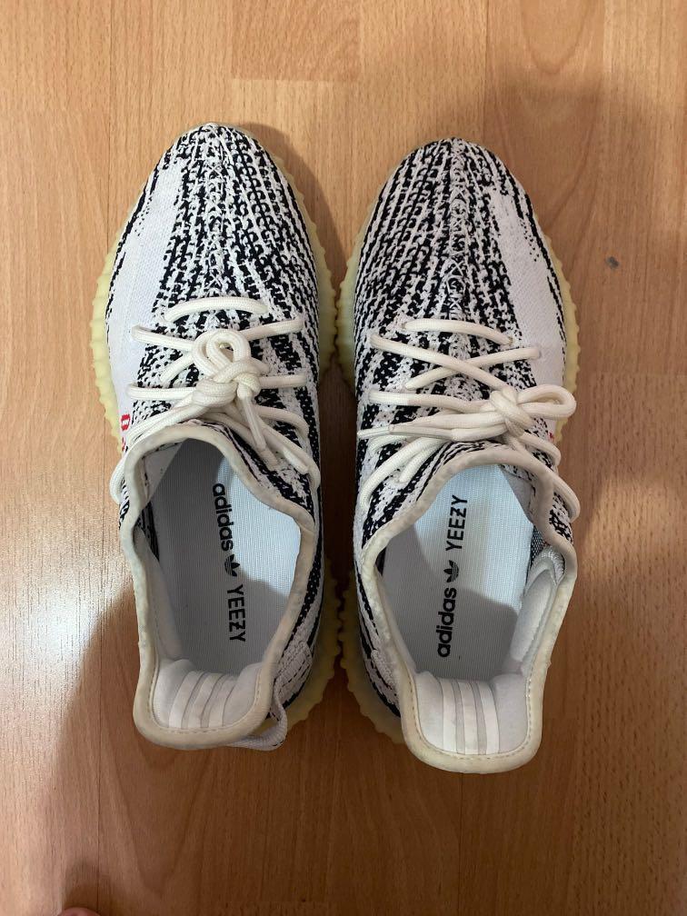 US8.5 Yeezy 350 Zebra used Steal Men s Fashion Footwear Sneakers on Carousell