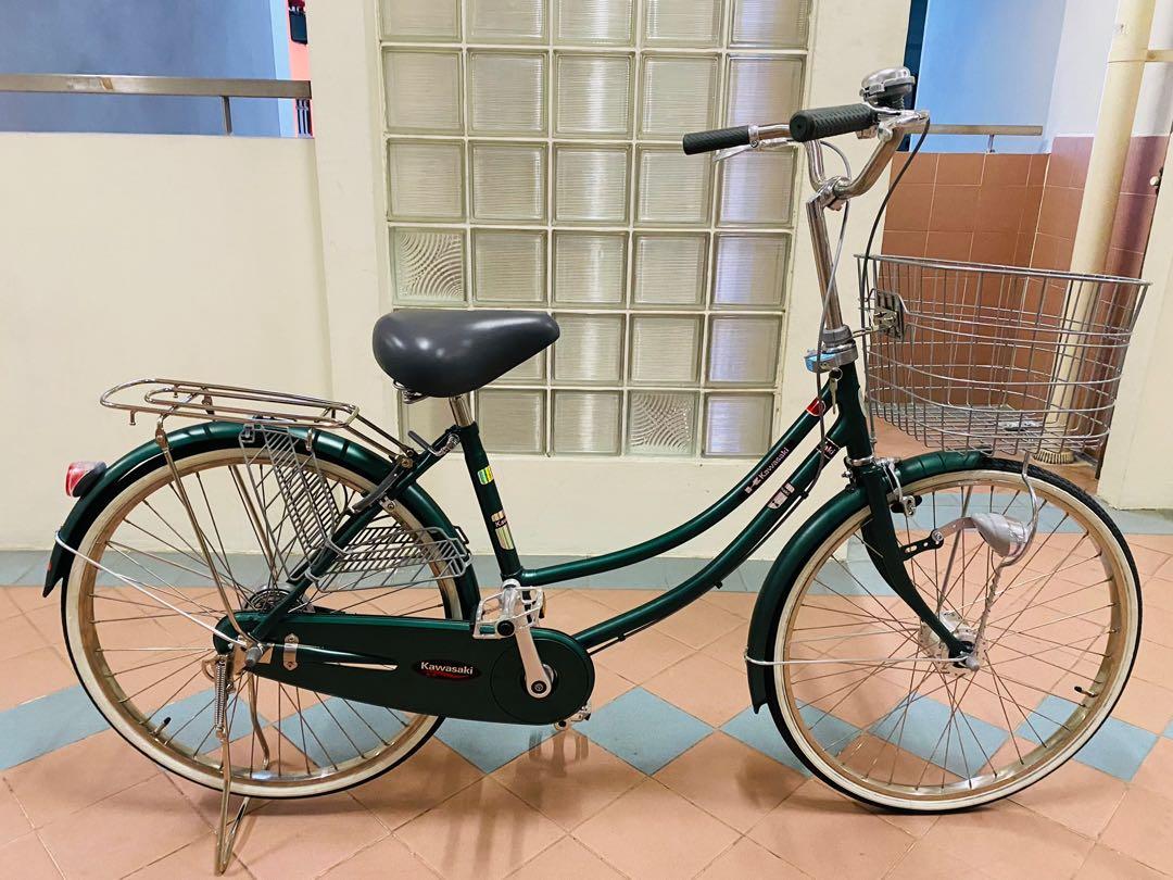 Vintage 24 Inch Kawasaki Bicycle Forest Green, Sports Equipment