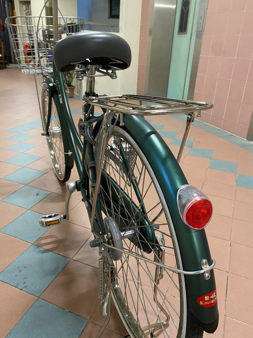 Vintage 24 Inch Kawasaki Bicycle Forest Green, Sports Equipment