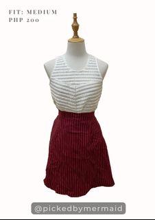 White Top with Red Skirt