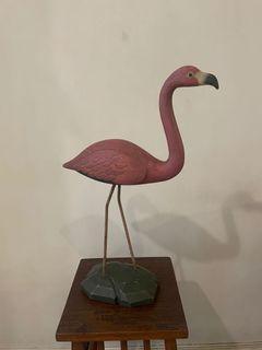 wooden flamingo