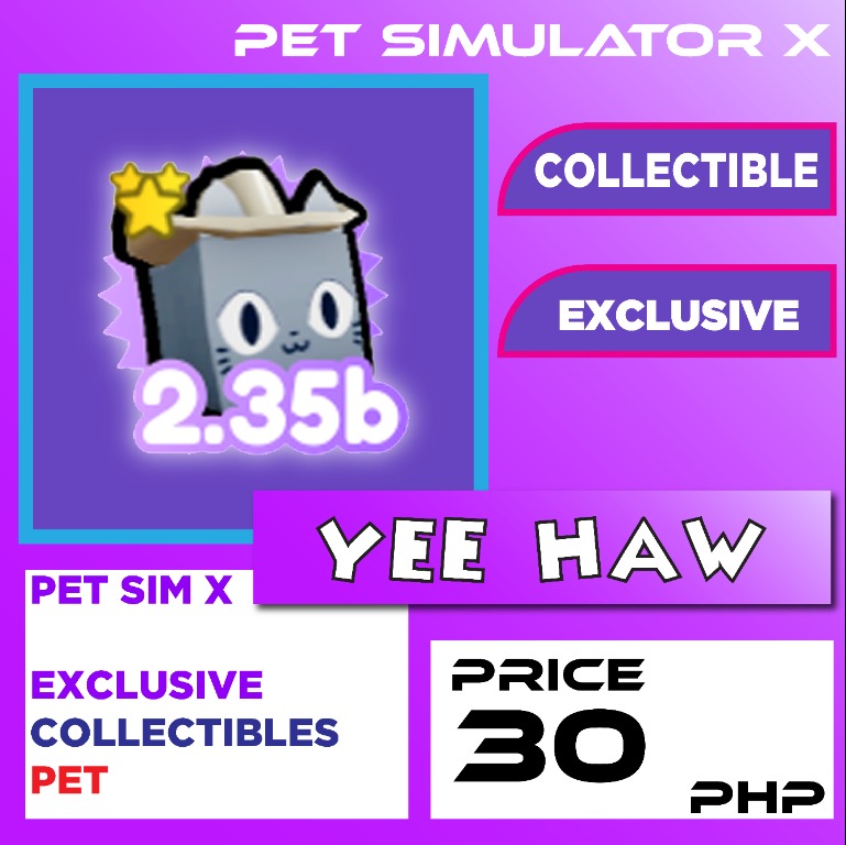 Yee Haw EXCLUSIVE Pet Simulator X PSX, Video Gaming, Gaming Accessories