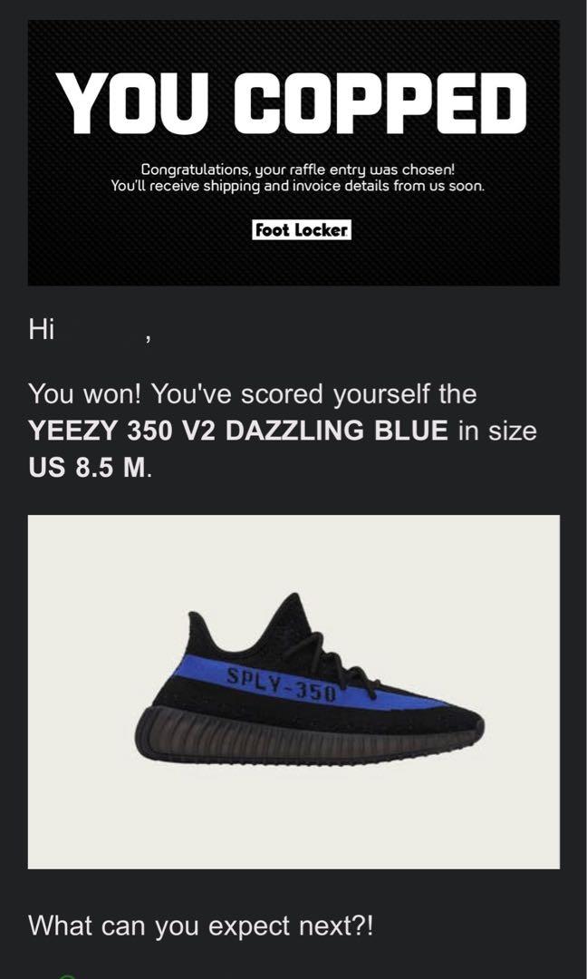 US 8.5M] Yeezy 350 V2 Dazzling Blue, Men's Fashion, Footwear, Sneakers on  Carousell